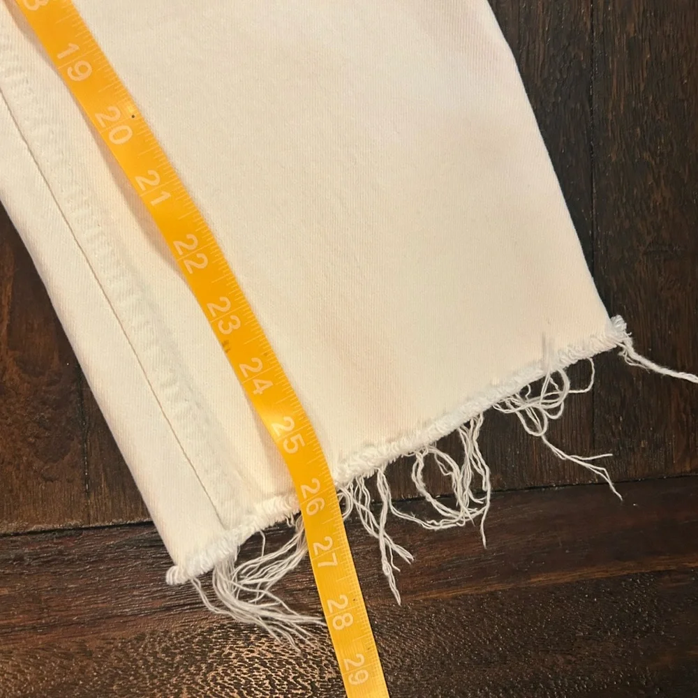 Zara White Frayed Hem Denim Pants - Picture 2 of 11